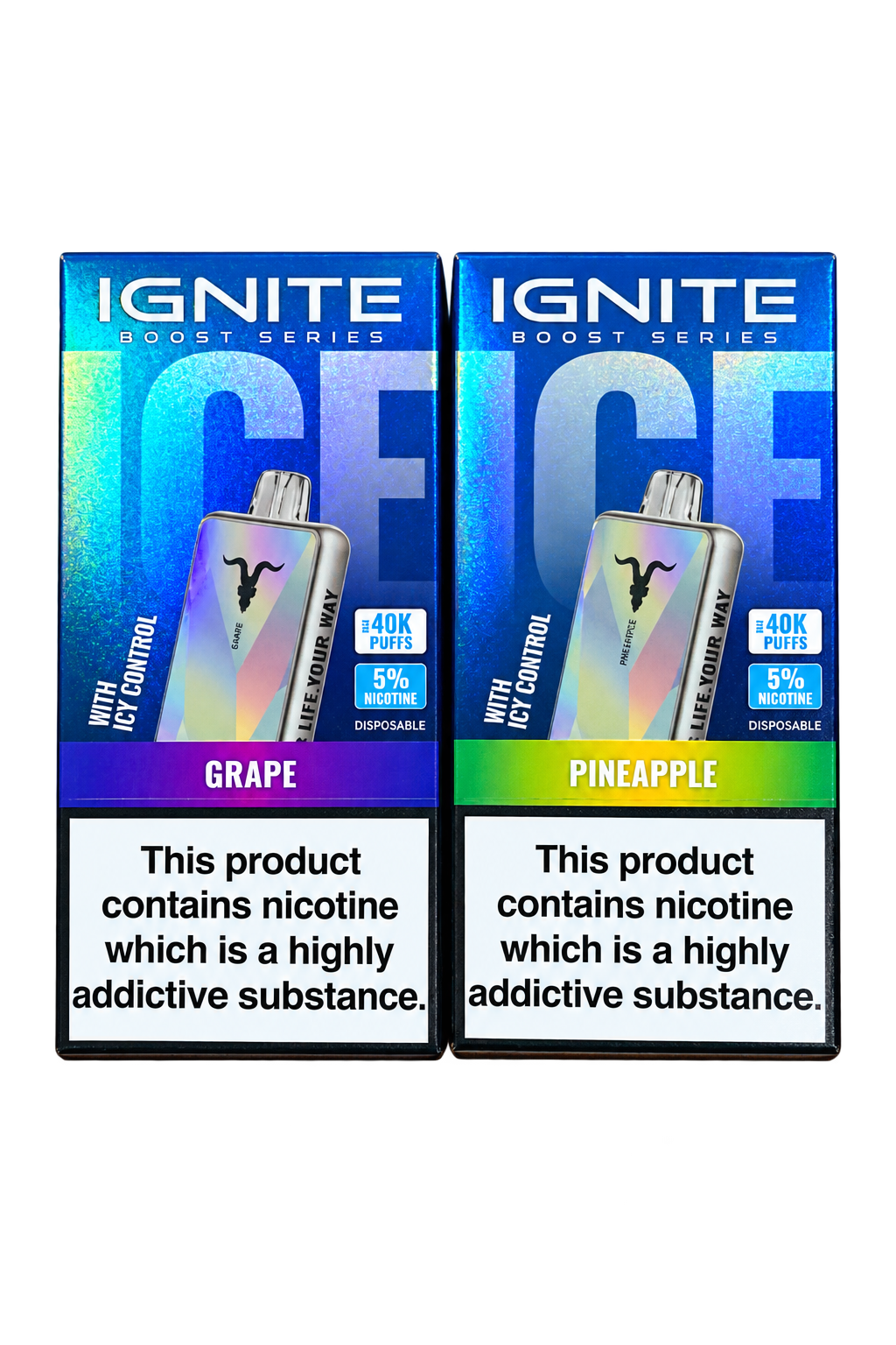 Ignite V400 Ultra Slim Ice · 40.000 Puffs · Gelado